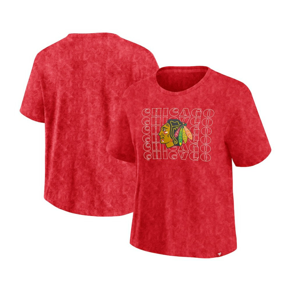 Chicago Blackhawks Fanatics Women's Faded Wash T-Shirt - NHL T-shirts