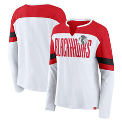 Chicago Blackhawks Fanatics Women's Frozen Long Sleeve Notch Neck T-Shirt - NHL T-shirts