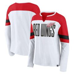 Detroit Red Wings Fanatics Women's Frozen Long Sleeve Notch Neck T-Shirt - NHL T-shirts