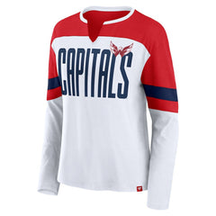 Washington Capitals Fanatics Women's Frozen Long Sleeve Notch Neck T-Shirt - NHL T-shirts