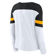 Pittsburgh Penguins Fanatics Women's Frozen Long Sleeve Notch Neck T-Shirt - NHL T-shirts