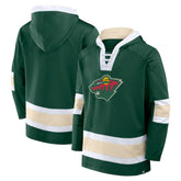 Minnesota Wild Fanatics Inside Line Fleece Pullover Hoodie- Green - NHL Hoodies