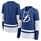 Tampa Bay Lightning Fanatics Women's Prime Time Lace-Up Long Sleeve T-Shirt - NHL T-shirts