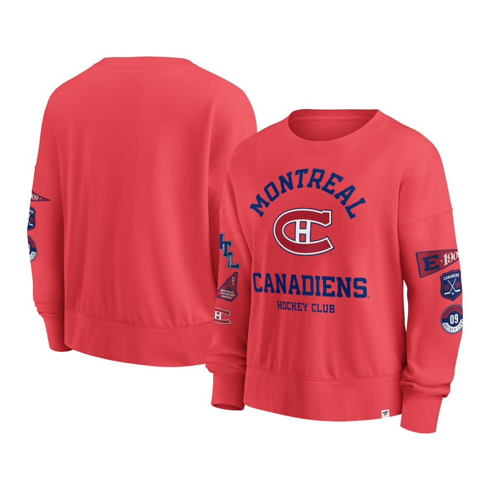 Montreal Canadiens Fanatics Women's Oversized Vintage Go Team Pullover Sweatshirt - NHL Sweatshirts