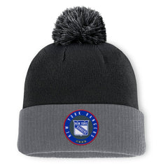 New York Rangers Fanatics Aspyn Cuffed Knit Hat with Pom - NHL Hats