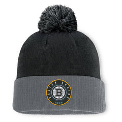 Boston Bruins Fanatics Aspyn Cuffed Knit Hat with Pom - NHL Hats