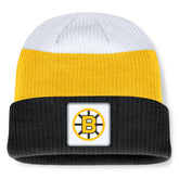 Boston Bruins Fanatics Heritage Showboat Color-Block Cuffed Knit Hat - NHL Hats