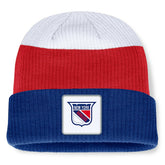 New York Rangers Fanatics Heritage Showboat Color-Block Cuffed Knit Hat - NHL Hats