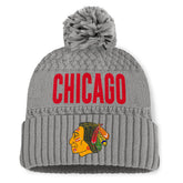Chicago Blackhawks Fanatics Women's Heritage Tilly Cuffed Knit Hat with Pom - NHL Hats