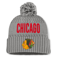 Chicago Blackhawks Fanatics Women's Heritage Tilly Cuffed Knit Hat with Pom - NHL Hats