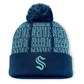 Seattle Kraken Fanatics Fundamental Empty Net Cuffed Knit Hat with Pom - NHL Hats