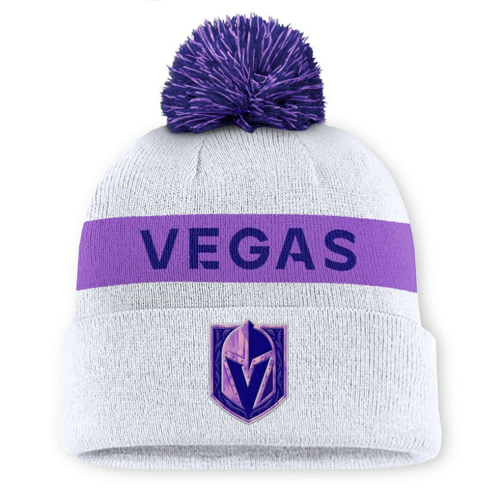Vegas Golden Knights Fanatics Hockey Fights Cancer Cuffed Knit Hat with Pom - NHL Hats