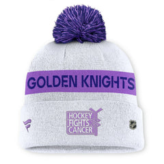 Vegas Golden Knights Fanatics Hockey Fights Cancer Cuffed Knit Hat with Pom - NHL Hats