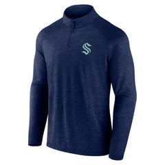 Seattle Kraken Logo Athletic Head-to-Head Raglan Quarter-Zip Top - NHL