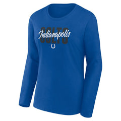 Indianapolis Colts Logo Athletic Women's Grip Long Sleeve T-Shirt | NFL Outlet