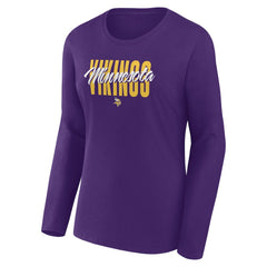 Minnesota Vikings Logo Athletic Women's Grip Long Sleeve T-Shirt | NFL Discount