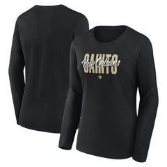 New Orleans Saints Logo Athletic Women's Grip Long Sleeve T-Shirt | NFL New