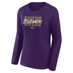 Baltimore Ravens Logo Athletic Women's Grip Long Sleeve T-Shirt | NFL Online