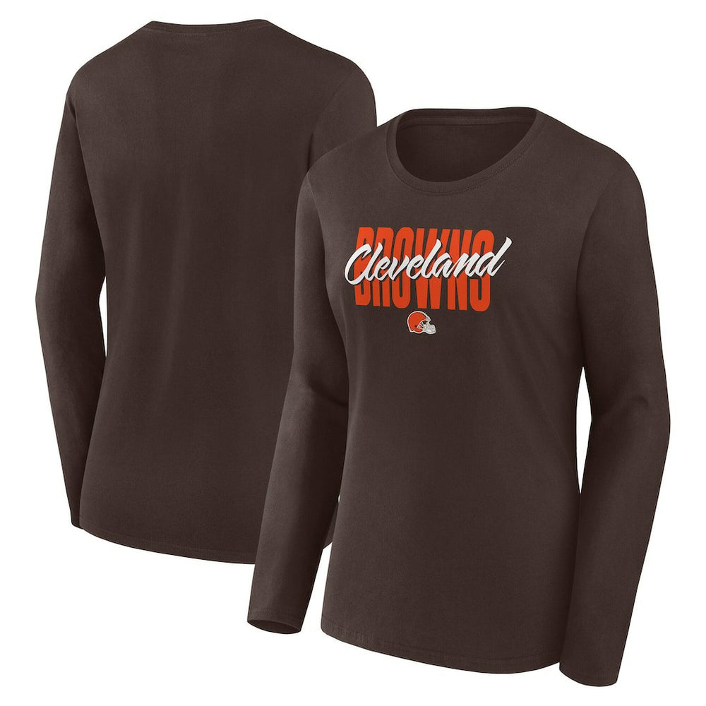 Cleveland Browns Logo Athletic Women's Grip Long Sleeve T-Shirt | NFL New