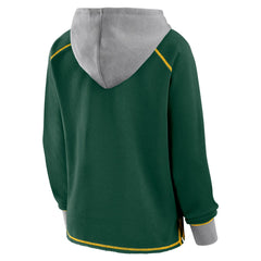 Green Bay Packers Logo Athletic Women's Boom Fleece Pullover V-Neck Hoodie | NFL US
