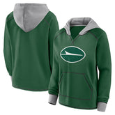 New York Jets Logo Athletic Women's Boom Fleece Pullover V-Neck Hoodie | NFL Discount