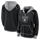 Las Vegas Raiders Logo Athletic Women's Boom Fleece Pullover V-Neck Hoodie | NFL Online