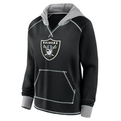 Las Vegas Raiders Logo Athletic Women's Boom Fleece Pullover V-Neck Hoodie | NFL Online