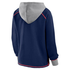 New England Patriots Logo Athletic Women's Boom Fleece Pullover V-Neck Hoodie | NFL Outlet