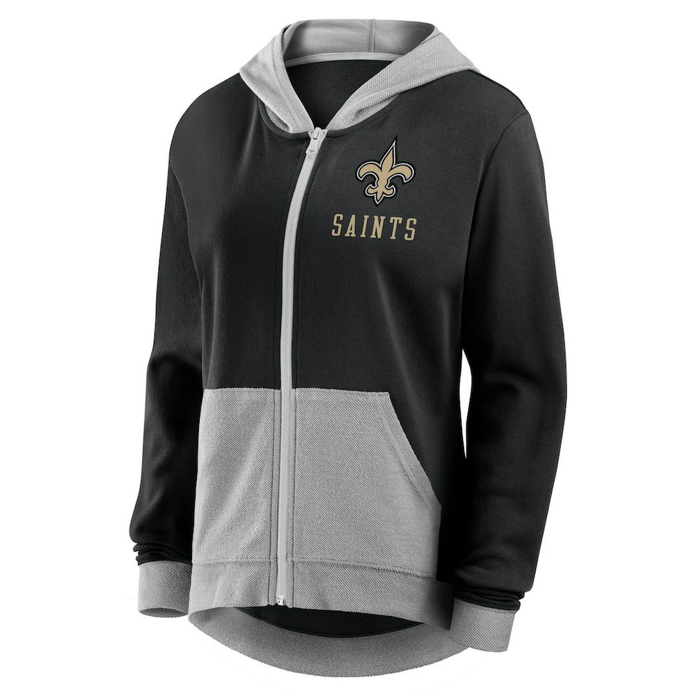 New Orleans Saints Logo Athletic Women's Hit It French Terry Full-Zip Hoodie | NFL Discount