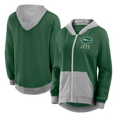 New York Jets Logo Athletic Women's Hit It French Terry Full-Zip Hoodie | NFL Outlet