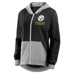 Pittsburgh Steelers Logo Athletic Women's Hit It French Terry Full-Zip Hoodie | NFL Online