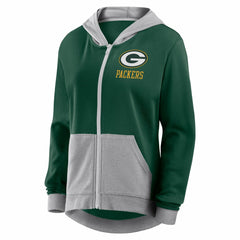 Green Bay Packers Logo Athletic Women's Hit It French Terry Full-Zip Hoodie | NFL US