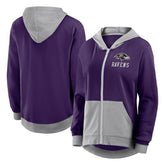 Baltimore Ravens Logo Athletic Women's Hit It French Terry Full-Zip Hoodie | NFL Hot