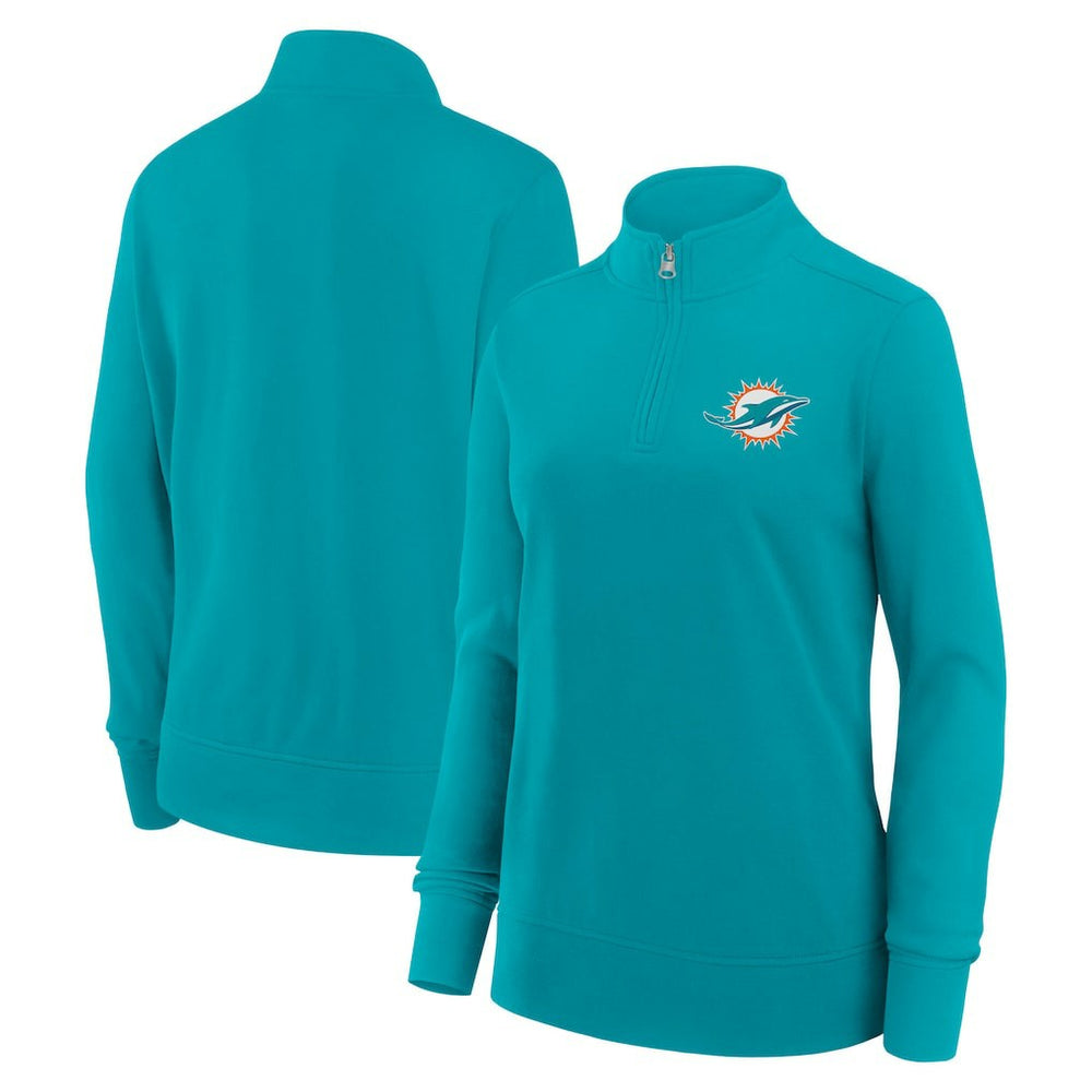 Miami Dolphins Logo Athletic Women's Velocity Quarter-Zip Jacket | NFL Hot