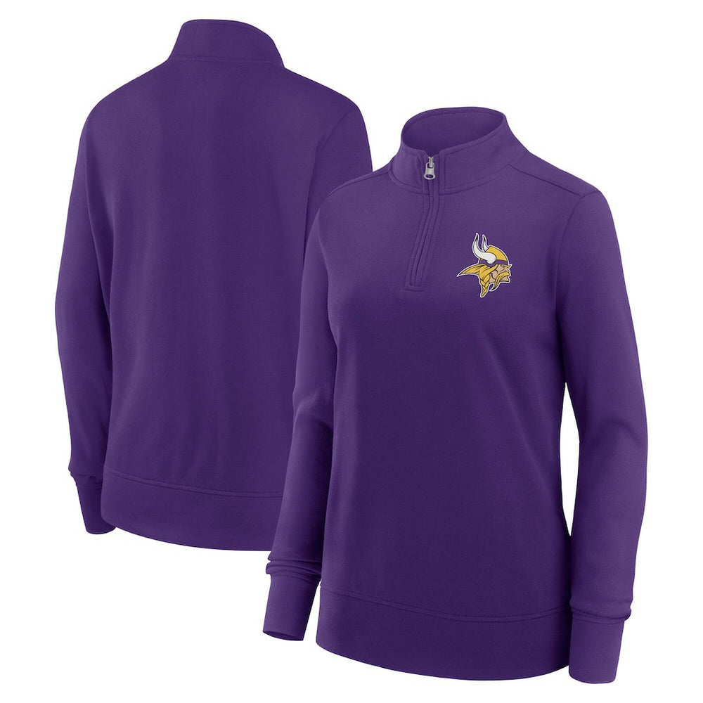 Minnesota Vikings Logo Athletic Women's Velocity Quarter-Zip Jacket | NFL Outlet