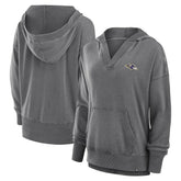 Baltimore Ravens Women's Initiative Snow Wash French Terry V-Neck Pullover Hoodie | NFL Sale