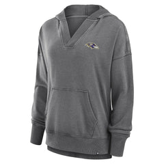 Baltimore Ravens Women's Initiative Snow Wash French Terry V-Neck Pullover Hoodie | NFL Sale