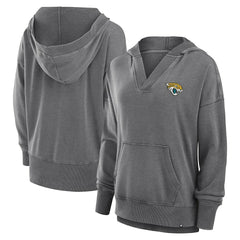 Jacksonville Jaguars Women's Initiative Snow Wash French Terry V-Neck Pullover Hoodie | NFL On sale