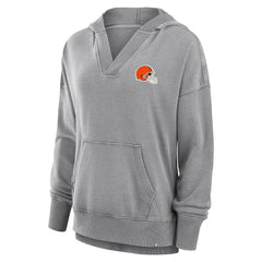 Cleveland Browns Women's Initiative Snow Wash French Terry V-Neck Pullover Hoodie | NFL Hot