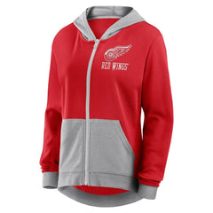 Detroit Red Wings Logo Athletic Women's Hit It French Terry Full-Zip Hoodie - NHL Hoodies