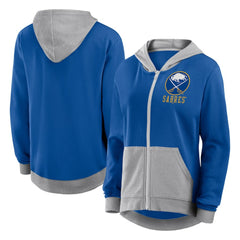 Buffalo Sabres Logo Athletic Women's Hit It French Terry Full-Zip Hoodie - NHL Hoodies