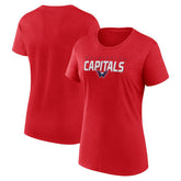 Washington Capitals Logo Athletic Women's Launch Scoop Neck T-Shirt - NHL T-shirts