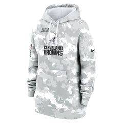 Cleveland Browns Women's 2024 Salute To Service Club Fleece Oversized Pullover Hoodie | NFL US