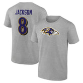 Baltimore Ravens Lamar Jackson Icon Player Name & Number T-Shirt | NFL Outlet