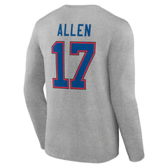 Buffalo Bills Josh Allen Icon Player Name & Number Long Sleeve T-Shirt | NFL Outlet