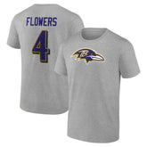 Baltimore Ravens Zay Flowers Icon Player Name & Number T-Shirt | NFL US