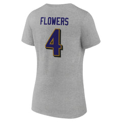 Baltimore Ravens Zay Flowers Women's Icon Player Name & Number V-Neck T-Shirt | NFL Outlet