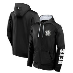 Black Brooklyn Nets Baller Defender Performance Full-Zip Hoodie | NBA