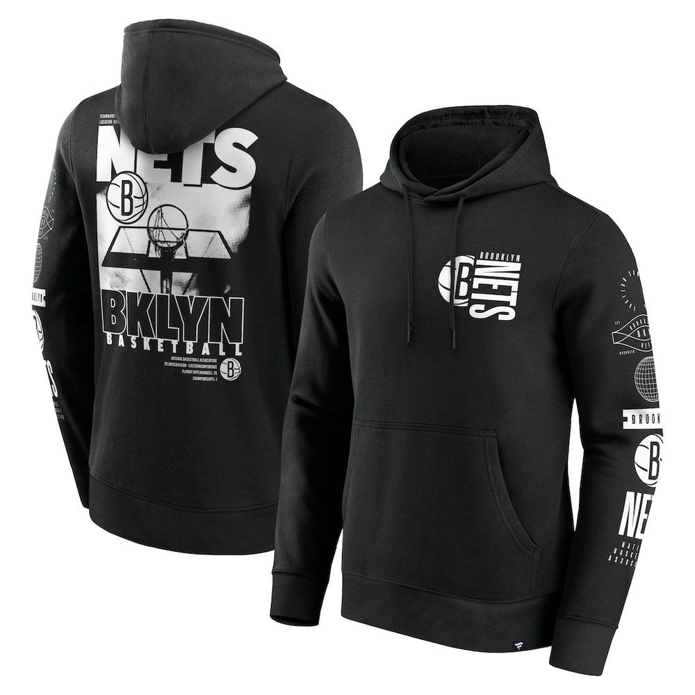 Black Brooklyn Nets Game Time Crossover Pullover Hoodie | NBA
