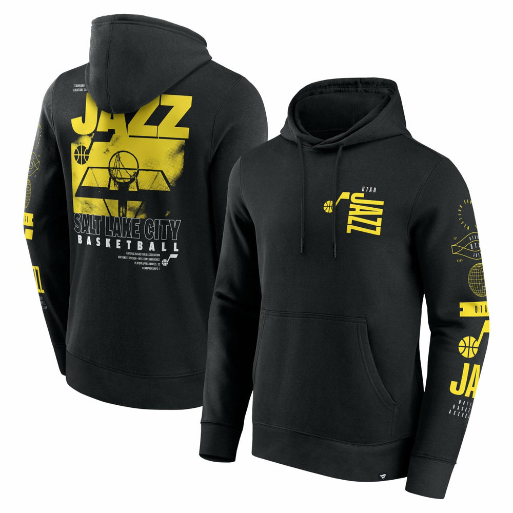 Black Utah Jazz Game Time Crossover Pullover Hoodie | NBA